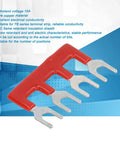 Cuttable Fork Type Jumper Block Terminal Strips 100V 15A Pack Of 15 With PVC Flame Retardant Shell Premium Copper Conductor