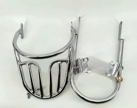 Hella Sturdy Rear Luggage Rack With Solid Grab Handle Bar For Triumph Bonneville T100 And T120 Cruisers Slick Black Chrome Steel Tail Bar Heavy Duty Motorbike Gear Badass Touring Setup
