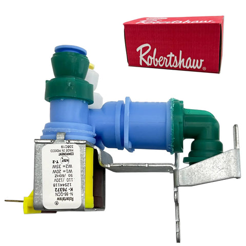 Go-To Replacement Genuine OEM Robertshaw Dual Water Inlet Valve For Refrigerators Replaces AP4080862 with red box