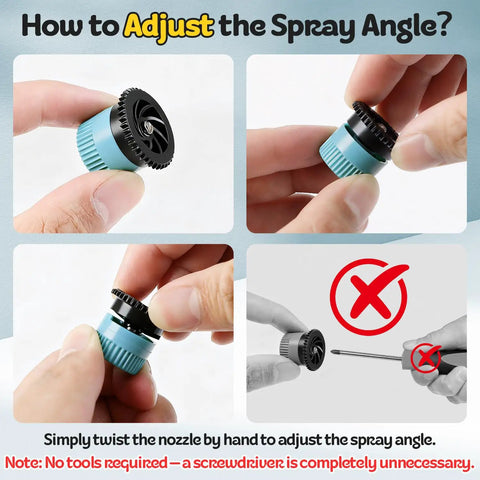How to adjust Premium Variable Arc Nozzles 10 Pack Adjustable 0 To 360 Degree Sprinkler Heads without tools.