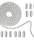 120 Inch Ceiling Fan Pull Chain Extender With Stainless Steel Ball Chain 12 Connectors, Adjustable Cut To Size 3mm Bead Diameter