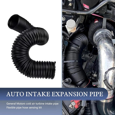 Universal 2.4 Inch Flexible Black Air Intake Hose Expands To 39 Inches With Rock Solid Anti Leak Build For Smooth Cold Air Flow.