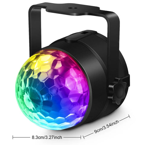 Two Pack Sound Activated Party Lights With Remote Control Disco Ball Light And DJ Strobe Lamp for home parties, 3.27-inch size
