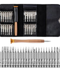 Premium 25 To 140 Piece Screwdriver Bit Kit With Torx Wrench For Phone PC Repair Includes Magnetic Bits And Auxiliary Disassembly Tools Perfect For Daily Tech Fixin' And DIY gadget hustle, black case
