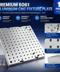 Built Tough 10 By 10 Inch 6061 Aluminum Cnc Fixture Plate Featuring 1/4 20 Threaded Holes Delivers Rock Solid Workholding And Smooth Sacrificial Table Milling Drilling Or Welding Performance.