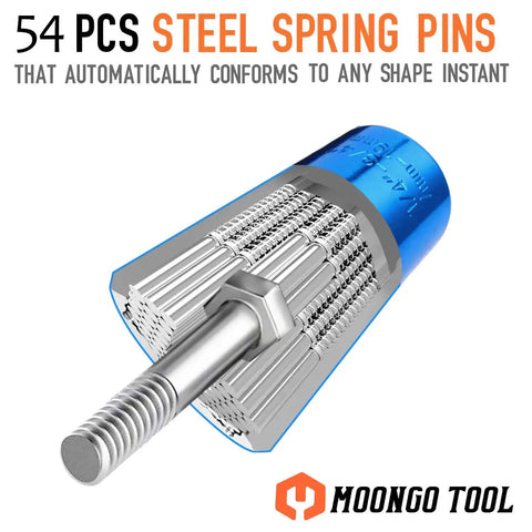Universal Socket Drill Adapter 7 To 19MM with visible 54 steel spring pins for DIY handyman cool gear gift idea.