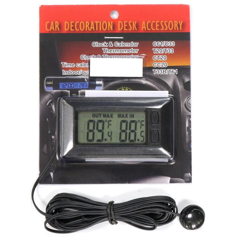 Amazon smart digital car thermometer with dual Fahrenheit/Celsius display and exterior probe, 9.9 ft weatherproof sensor cable