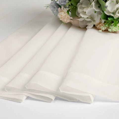 Sheer Curtain Tiers 2 Piece Set, Light Filtering Voile Window Curtains 42W X 24L Inches, Rod Pocket, Ivory, folded view