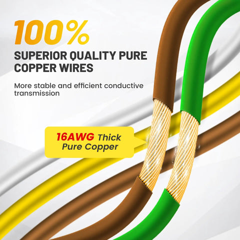16AWG pure copper wires detail from 4 Pin 5 Wire Trailer Wiring Harness 18 Inch Replacement Kit With 16AWG Pure Copper Conductors