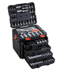 Durable 297-Piece Mechanic Tool Set With Quarter Inch, Three Eighths Inch, And Half Inch Drive Sockets, SAE and Metric Wrenches, Screwdriver Bits
