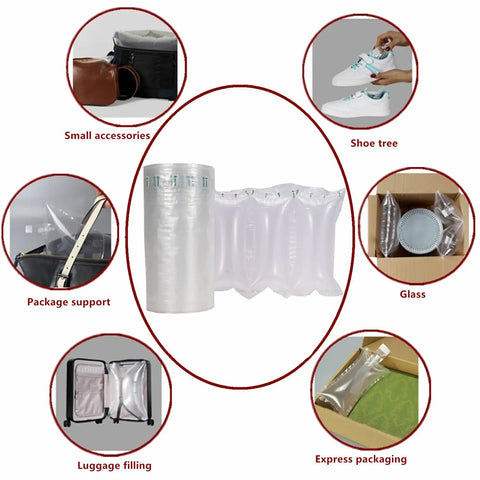 330 Pack Inflatable Air Pillows For Shipping Mailing Moving Top Shelf Padding With Hand Pump shown with various uses like package support.