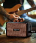 Ultra Portable 5W Dual Speaker Bluetooth Guitar Amplifier With Rechargeable Battery Clean And Overdrive Modes Headphone Jack