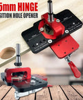 Heavy Duty Door Hinge Jig Kit With Aluminum Alloy Base And Steel Guide Bushing For Router Mortising 35Mm Drill Bit, 66mm base