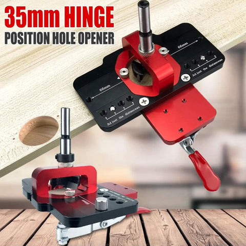 Heavy Duty Door Hinge Jig Kit With Aluminum Alloy Base And Steel Guide Bushing For Router Mortising 35Mm Drill Bit, 66mm base