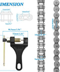 Dimensions diagram of Beefed Up 530 X Ring Drive Chain Universal Kit 120 Links For 50 70 90 110 125 196 212cc Engines Fits SSR