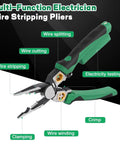 8 In 1 Wire Stripping And Cutting Tool With Voltage Tester Dual Alarm Needle Nose Pliers for HVAC and automotive