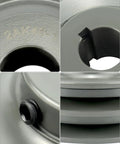 Double Groove V Belt Pulley, 4.45 Inch Outside Diameter, 1 Inch Fixed Bore, close-up of cast iron construction and grooves