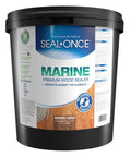 Heavy Duty Marine Wood Sealant And Waterproof Stain In Warm Bronze Cedar Finish five gallon bucket for outdoor docks and decks.