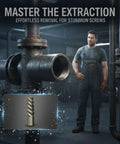 Get Your Broken Bolt And Stubborn Screw Repair Done Fast! hardened steel 6 piece extractor set shown by pipe and threaded end