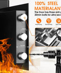 Close-up of Compact Home Fireproof Safe with steel door and anti-pry bolts, highlighting security features.
