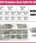 304 Stainless Steel Cotter Pin Set Kit With M1.5 To M6 Sizes, Whistle Hairpin U Pins, Tractor Pins, Split Pins For Beefy, Heavy Duty