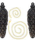 Two Pack Cuckoo Clock Weights with Chains for Mechanical Pendulum Movement Replacement Parts, decorative wall clock accessories.