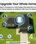 Top view of house with Solar Security Cameras Wireless Outdoor Home System With True 2K HD Video, Cross Camera Tracking setup