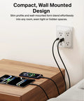Wall-mounted Six Outlet Surge Protector Power Strip With USB C And USB A Ports For PD Fast Charge ETL Listed 1680 Joules Protection