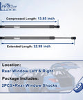 6602 Rear Window Glass Shocks Struts Lift Supports Gas Springs For 2007 To 2010 Jeep Wrangler JK Replacement SG214054