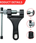 Beef Up Your Ride With This Chain Breaker Tool Kit Featuring 420 Master Link Connectors For Dirt Bikes Go Karts ATVs And More. Close-up views of the tool details.