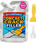 Tough As Nails Concrete Crack Sealant And Fast Cure Waterproof Patch Filler For Driveways And Garages With All Season Grey Caulk tube and applicator tools.