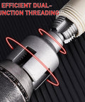 2Pcs Dual-Function Pipe Threading Tool Set For 1/2 And 3/4 Inch Pvc Plastic Pipes Electric Drill Compatible close-up of threading tool attachment