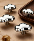 Silver Cloud Shape Cabinet Knob And Drawer Pull Set In Polished Chrome Zinc Alloy