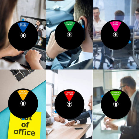 Door Sign For Office With 6 Inch Privacy Indicator And 6 Color States Do Not Disturb Come In Welcome Out Of Office In A Meeting Back Soon