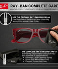 RB0840S Square Non Polarized Sunnies For Men And Women With Dark Grey Lenses Includes Official Eyewear Kit with lens care items