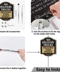 Kick Those Cargo Trucks To The Curb With This Bold No Trucks Past This Point Driveway Sign assembly instructions with accessories.