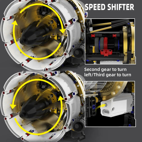 Speed shifter of Jet Engine Kit With Motor And LED Light Turbofan Engine Building Set 564 Pieces Visible Mechanical Aircraft Engine Model Kit Engineering Blocks For Adults And Kids Ages 8 14.