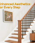 Thirty Pack Heavy Duty Wrought Iron Balusters 1/2 By 44 Inch, Knockout Black Finish, Square Hollow Staircase Spindles installed in a staircase.