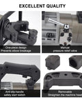 Heavy Duty 1500 Watt Electric Rebar Bending Machine For Concrete Construction Projects showing one-piece design, pressure valve, safety switch, and removable head.