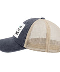 I'd Tap That Cool Hats For Men Women Unisex Trucker Cap with Adjustable Strap, side view showing mesh back and washed cotton front.
