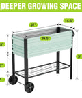 Galvanized Raised Garden Bed On Legs With Wheels For Easy Mobility, Elevated Planter Box Measures 37 By 14.6 By 31.6 Inches, 400 Lb Load