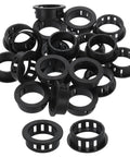 Round Cable Snap Bushing Grommets Pack Of 20, 1 Inch Black Snap In Protectors For Wires Hoses Tubes And Cords, Durable Polypropylene Seals