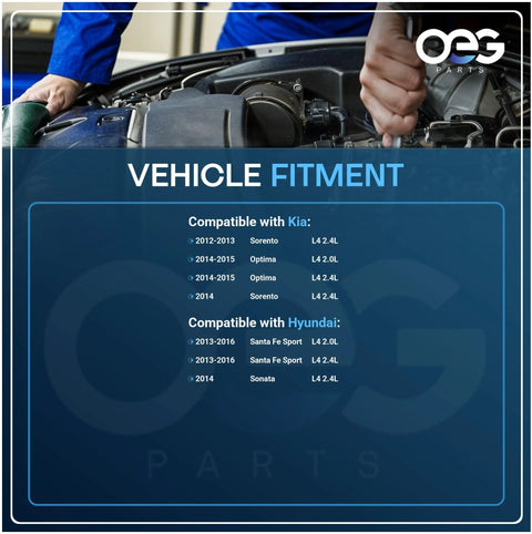 Mechanic checking engine compatibility for Kia and Hyundai vehicles with New 12V 150A Alternator For Kia Optima 2.4L 2013 2014 2015 2016 Hyundai Santa Fe 2.4L And Kia Sorento 2.4L Replaces 373002G800 373002G850 373002G855 373002G950 PMA Series Durable High Output