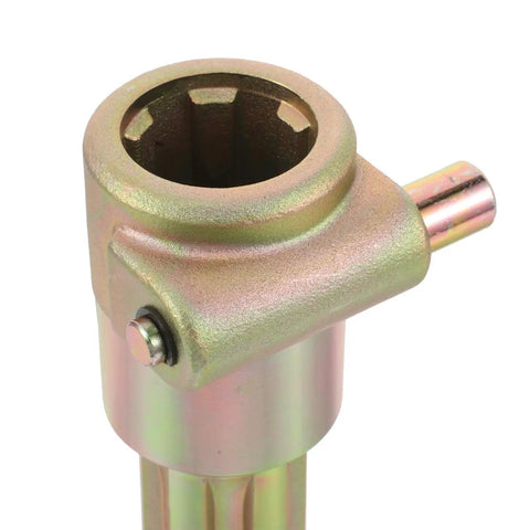 Heavy Duty PTO Shaft Extender Adapter With 1 3/8 Inch 6 Spline Design For No Nonsense Tractor To Implement Hookup showing top view of connector