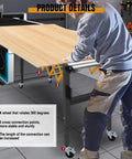Heavy Duty Conveyor Roller Stand With 300 Lbs Load Capacity, Fully Adjustable Height From 23.6 To 37.5 Inches And A Wide 15 Inch Roller For Smooth Feeding in workshop setting.