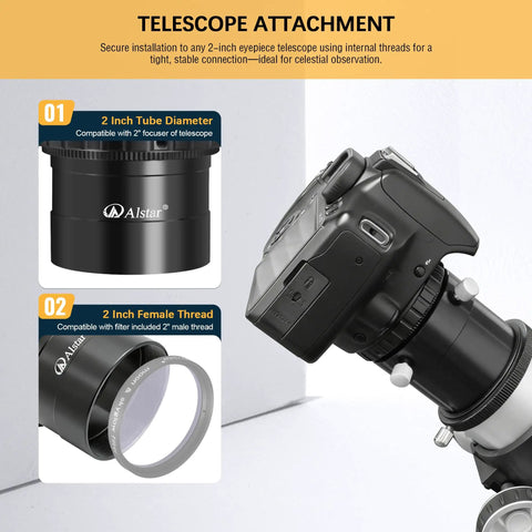 M42 To 2 Inch Telescope Adapter T2 Mount Adapter For Nikon SLR DSLRs, 2 Inch Eyepiece To Nikon F Mount, Nikon Compatible Photo