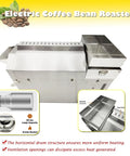 Roller Type Electric Stainless Steel Coffee Roaster, 220V 1PH, Horizontal Drum With 304 Food Grade Liner, 6kW High Power For Even Roasting, Large Batch Coffee Roaster For Home Use Or Small Roasts, showing large capacity and ventilation features.