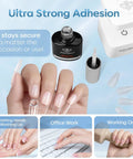 10 In One Nail Gel Glue Base Coat Brush On Nail Polish Glue 15ml For Tips And Rhinestones Blooming Art Hema Free Gel Kit display
