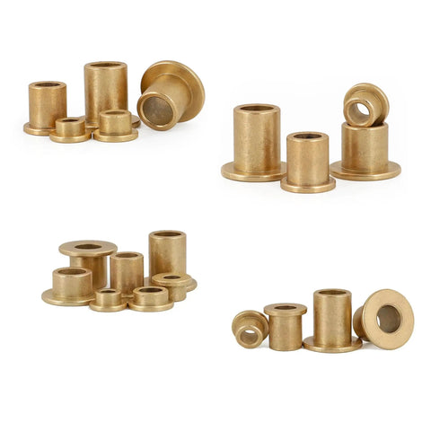 Shop Staple Flanged Sleeve Bearing Assortment Kit 15 Pcs Self Lubricating Bronze Bushings 10 Mm Inner Diameter bronze flanged sleeves.
