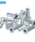 Beefed-Up Heavy Duty 1/4-20 Multi Grip Rivet Nuts Set, 12 Pieces Pre Bulbed Shank Flat Head Threaded Insert Nuts